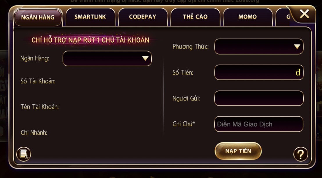 Hướng dẫn gửi và rút tiền tại Ngân hàng Sb365 - Sb365